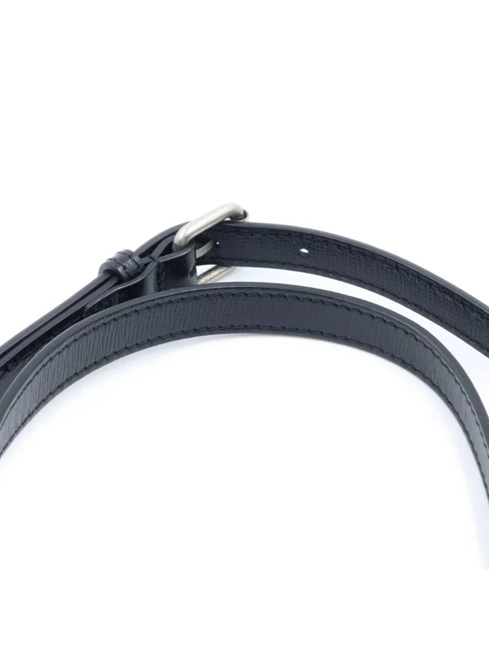 Gucci Interlocking G Mini Shoulder Bag Black Leather Silver